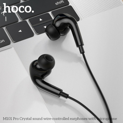 Навушники HOCO M101 Pro Crystal sound wire-controlled earphones with microphone Black - изображение 5