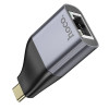 Перехідник HOCO UA35 Type-C to RJ45 adapter Metal Gray (Metal Gray)- № 3