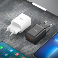 Мережевий зарядний пристрій HOCO N27 Innovative single port PD20W charger Black (Цвет Черный) - фото № 5