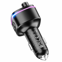 АЗП з FM-модулятором HOCO E62 Fast PD20W+QC3.0 car BT FM transmitter Black (Колір Черный) - фото № 5