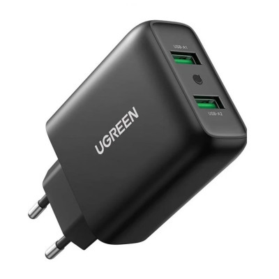 Зарядний пристрій UGREEN CD161 USB Fast Charger EU (Black)(UGR-10216) - зображення 1