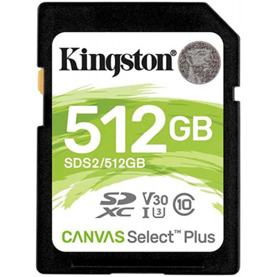 SDXC (UHS-1 U1) Kingston Canvas Select Plus 512Gb class 10 V10 (R-100MB/s) - зображення 1