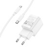 Мережевий зарядний пристрій HOCO C146A Charm single port PD20W charger set (C to C) (EU) White (Білий)- № 5