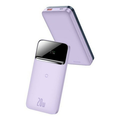 Зовнішній акумулятор Baseus Magnetic wireless quick charging power bank 10000mAh 20W Purple - изображение 2