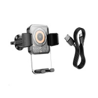 Тримач для мобiльного з БЗП BOROFONE BH209 Riley wireless fast charging car holder(air outlet) Black (Цвет Черный) - фото № 3