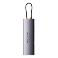 USB-хаб Baseus Metal Gleam Series 12-in-1 Multifunctional Type-C HUB Docking Station Gray (Колір Gray) - фото № 3