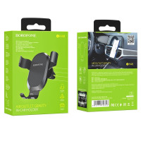 Тримач для мобільного BOROFONE BH48 Warrior Air outlet Gravity Car holder Black (Цвет Черный) - фото № 5
