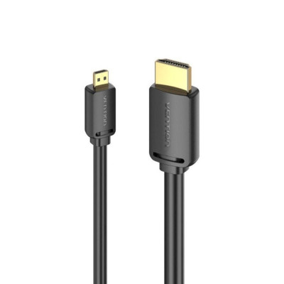 Кабель Vention HDMI-D Male to HDMI-A Male 4K HD v2.0 Cable 1.5M Black (AGIBG) - изображение 1