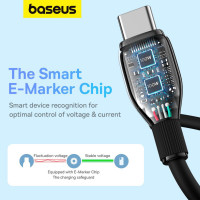 Кабель Baseus Pudding Series Fast Charging Cable Type-C to Type-C 100W 1.2m Cluster Black (Колір Cluster Black) - фото № 8