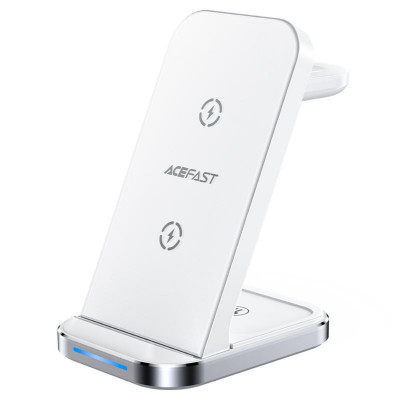 Бездротовий зарядний пристрій ACEFAST E15 desktop 3-in-1 wireless charging stand White (AFE15W) - зображення 1