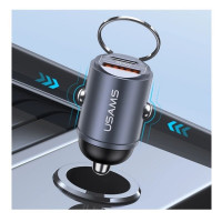 Автомобільний зарядний пристрій Usams US-CC206 C38 PD30W A+C Dual Ports Fast Charging Invisible Ring Car Charger tarnish (Цвет Tarnish) - фото № 5