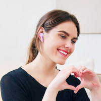 Бездротові навушники HOCO EW39 Bright true wireless ENC BT headset Purple (Цвет Фиолетовый) - фото № 4