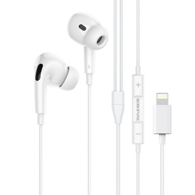 Навушники BOROFONE BM30 Pro Original series earphones for Lightning White - зображення 1