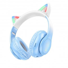Навушники HOCO W42 Cat ears BT headphones Crystal Blue