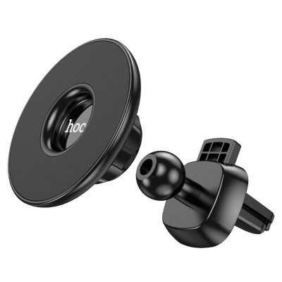 Тримач для мобільного HOCO CA112 Excelle air outlet ring magnetic car holder Black - изображение 2
