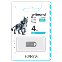 Флеш-накопичувач Wibrand USB 2.0 Lynx 4Gb Silver (Колір Серый) - фото № 2