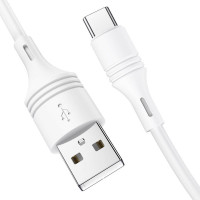 Кабель BOROFONE BX43 USB to Type-C 3A, 1m, PVC, PVC connectors, White (Цвет 7068) - фото № 3