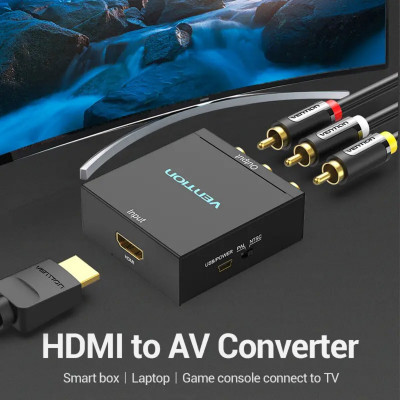 Адаптер Vention HDMI to RCA Converter Black Metal Type (AEEB0) - зображення 5