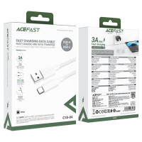 Кабель ACEFAST C18-04 USB-A to USB-C braid charging data cable White (Колір Білий) - фото № 2