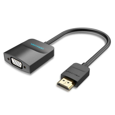 Адаптер Vention HDMI to VGA Converter with Female Micro USB and Audio Port 0.15M Black (42161) - изображение 1