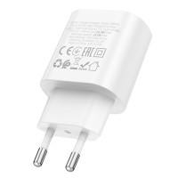 Мережевий зарядний пристрій BOROFONE BA82A Platinum single port PD25W charger(EU) White (Цвет Белый) - фото № 4