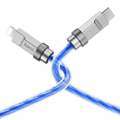 Кабель HOCO U113 Силиконовый зарядный кабель для передачи данных с твердым PD iP Синий (6931474790026) - изображение 2