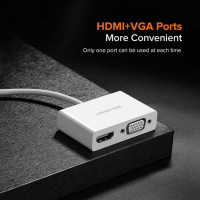 USB-хаб UGREEN USB Type C to HDMI + VGA Converter (White) (Колір White) - фото № 5