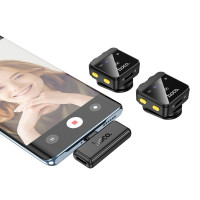 Бездротова мікрофонна система HOCO L17 Dual-mic magnetic lavalier wireless digital microphone (iP/Type-C) Black (Цвет Black) - фото № 8