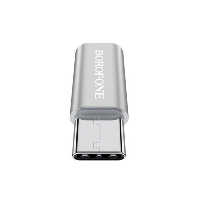 Адаптер BOROFONE BV4 Переходник Micro-USB на Type-C Silver (BV4) - изображение 4