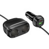 Автомобільний зарядний пристрій HOCO Z59 Rank 48W dual port PD30W+QC3.0 dual cigarette lighter slot car charger Black (7073)- № 6