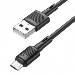 Кабель HOCO X83 USB to Micro 2.4A, 1m, PVC, PVC connectors, Black