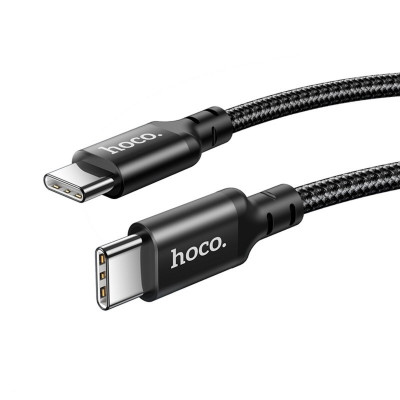 Кабель HOCO X14 Type-C to Type-C 60W, 1m, nylon, aluminum connectors, Black - зображення 3