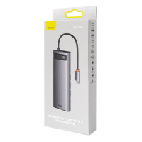 USB-хаб Baseus Metal Gleam Series 12-in-1 Multifunctional Type-C HUB Docking Station Gray (Колір Gray) - фото № 2