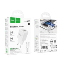 Мережевий зарядний пристрій HOCO C147A Charm PD20W+QC3.0 charger set (C to iP)(EU) White (Колір Білий) - фото № 2