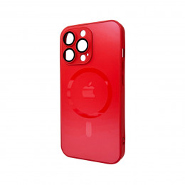 Чохол для смартфона AG Glass Matt Frame Color MagSafe Logo for Apple iPhone 13 Pro Cola Red