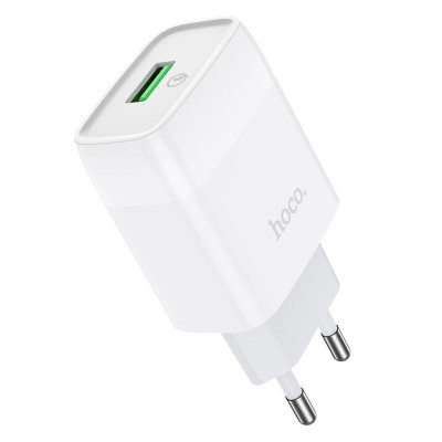 Мережевий зарядний пристрій HOCO C72Q Glorious single port QC3.0 charger 18W White - зображення 1