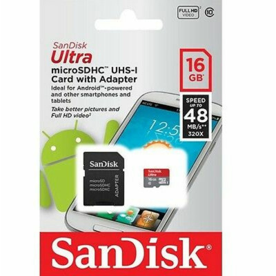 microSDHC (UHS-1) SanDisk Ultra 16Gb class 10 (48Mb/s) (adapter SD) - изображение 3