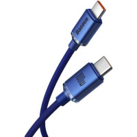 Кабель Baseus Crystal Shine Series Fast Charging Data Cable Type-C to Type-C 100W 1.2m Blue (Цвет Синий) - фото № 3