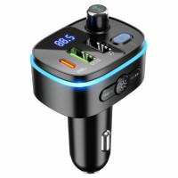 АЗП з FM-модулятором HOCO E62 Fast PD20W+QC3.0 car BT FM transmitter Black (Колір Черный) - фото № 2