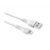 Кабель BOROFONE BX51 USB to iP 2.4A,1m, PVC, PVC connectors, White (Цвет Белый) - фото № 2