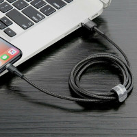 Кабель Baseus Cafule Cable USB For Lightning 2.4A 1m Gray+Black (Цвет Темно-серый) - фото № 6