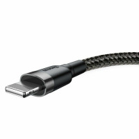 Кабель Baseus Cafule Cable USB For Lightning 2.4A 1m Gray+Black (Цвет Темно-серый) - фото № 5