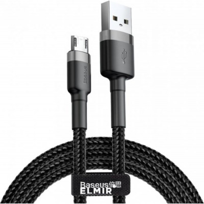 Кабель Baseus Cafule Cable USB For Micro 2A 3m Gray+Black - изображение 1