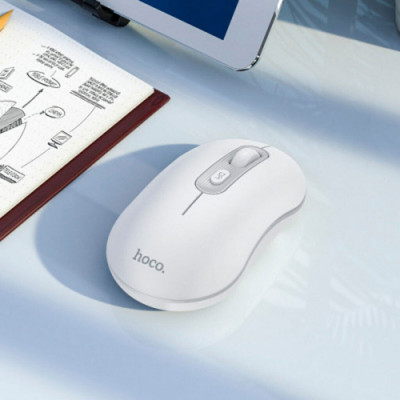 Миша Hoco GM21 Platinum 2.4G business wireless mouse White Gray - зображення 3