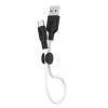 Кабель HOCO X21 Plus USB to Type-C 3A, 0,25м, силикон, силиконовые разъемы, Черный+Белый (6931474712448)