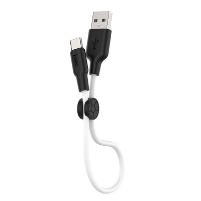 Кабель HOCO X21 Plus USB to Type-C 3A, 0.25m, silicone, silicone connectors, Black+White (6931474712448) - зображення 1