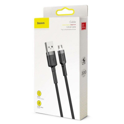 Кабель Baseus Cafule Cable USB For Micro 2A 3m Gray+Black - зображення 8