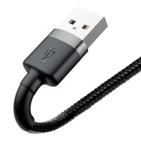 Кабель Baseus Cafule Cable USB For Lightning 2.4A 1m Gray+Black (Цвет Темно-серый) - фото № 2