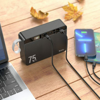 Зовнішній акумулятор HOCO J94 Overlord 22.5W fully compatible power bank(75000mAh) Black (Цвет 7073) - фото № 4