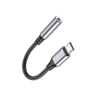 Перехідник BOROFONE BV16 Type-C to 3.5mm digital audio converter Metal Gray